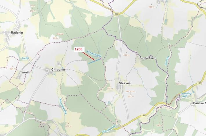 Dražba lesa, Chrbonín, 10189 m2