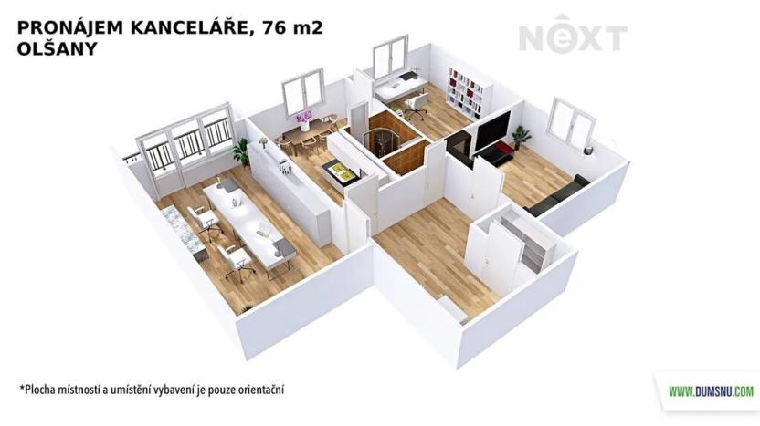 Pronájem bytu 3+1, Olšany, 76 m2