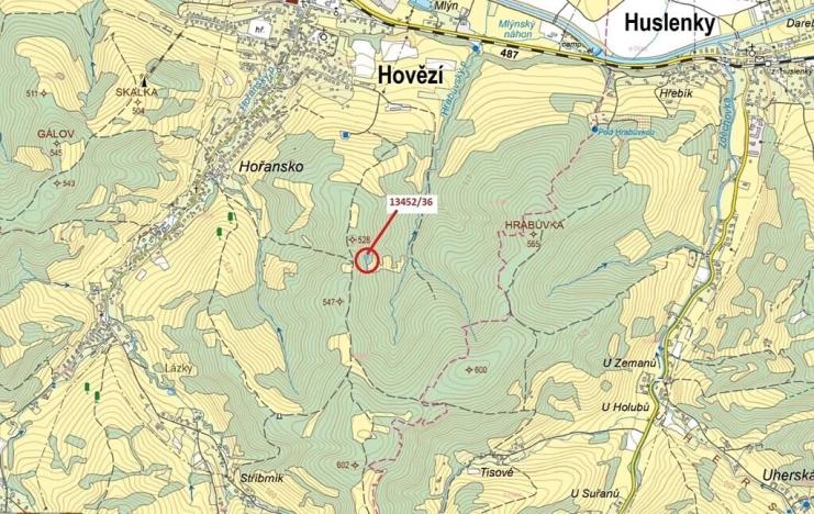 Dražba lesa, Hovězí, 1217 m2