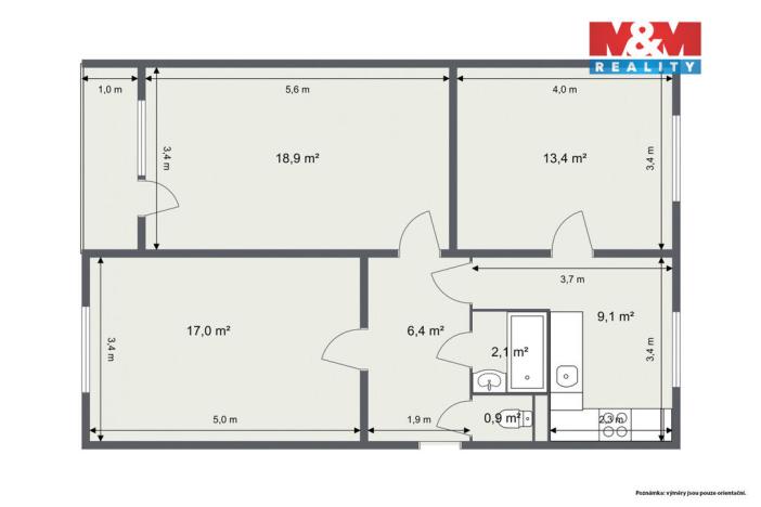 Prodej bytu 3+1, Hroznětín, Sídliště, 73 m2