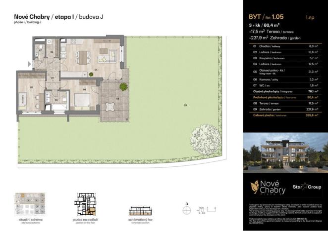 Prodej bytu 3+kk, Praha - Dolní Chabry, Ledčická, 80 m2