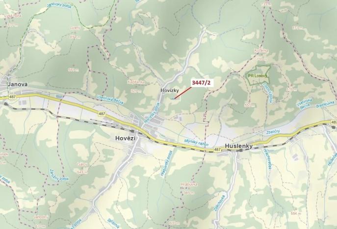 Dražba lesa, Hovězí, 550 m2
