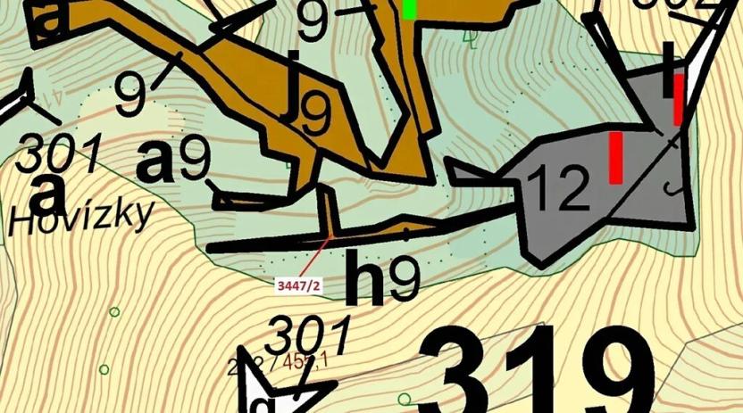 Dražba lesa, Hovězí, 550 m2
