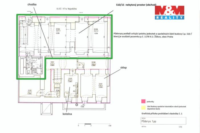 Prodej obchodního prostoru, Praha, Víta Nejedlého, 72 m2