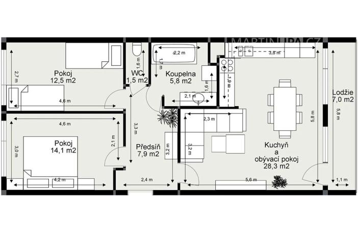 Prodej bytu 3+kk, Praha - Střížkov, Vysočanská, 71 m2