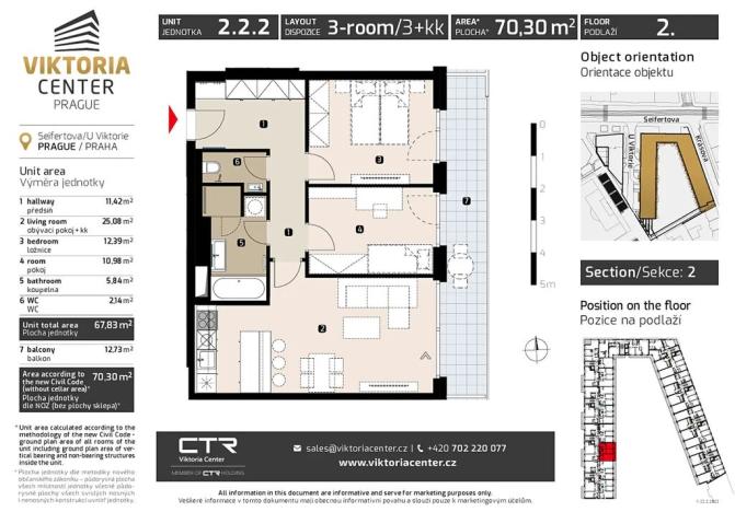 Prodej bytu 3+kk, Praha - Žižkov, Seifertova, 70 m2