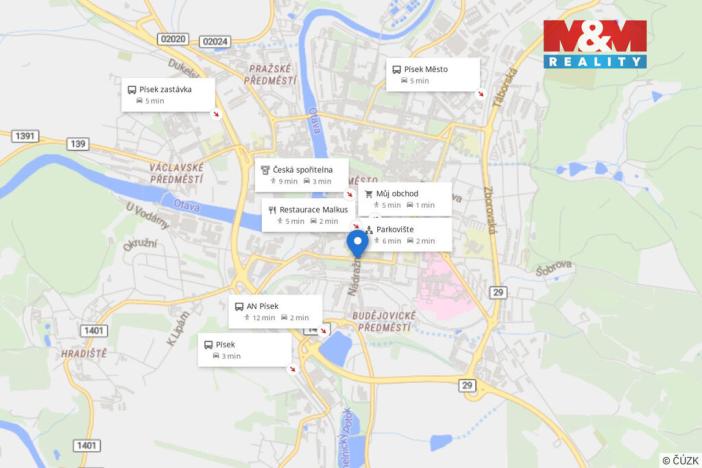 Pronájem kanceláře, Písek - Budějovické Předměstí, Nádražní, 26 m2