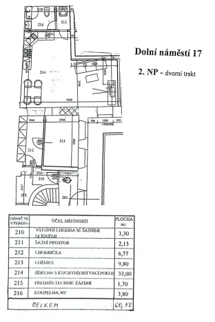 Pronájem bytu 2+kk, Olomouc, Dolní náměstí, 60 m2