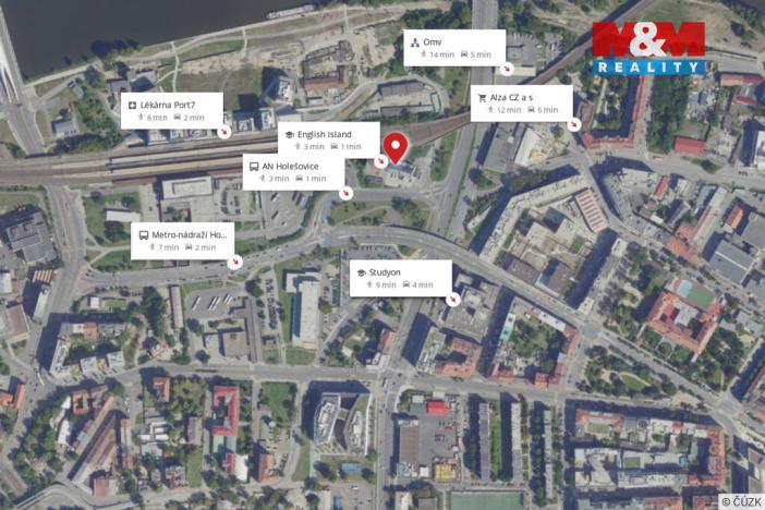 Pronájem bytu 1+kk, Praha - Holešovice, V závětří, 27 m2