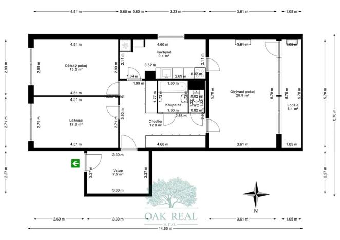 Prodej bytu 3+1, Praha - Záběhlice, Choceradská, 81 m2