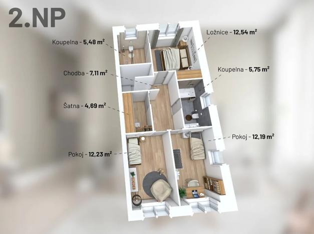 Prodej bytu 4+kk, Praha - Řepy, Otlíkovská, 125 m2