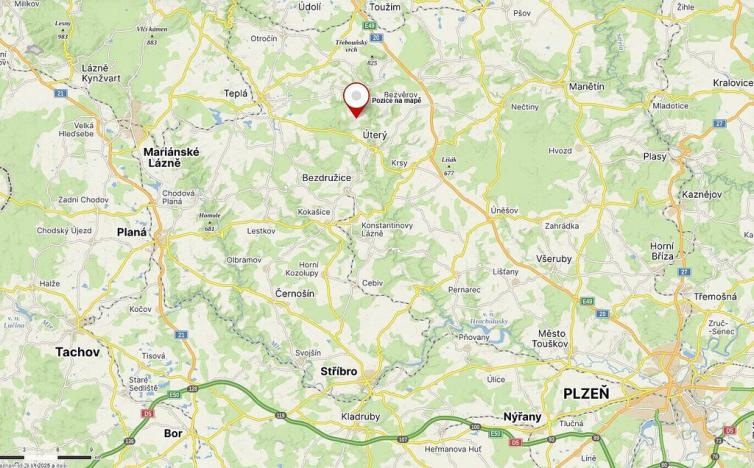 Prodej pozemku, Úterý - Vidžín, 3000 m2