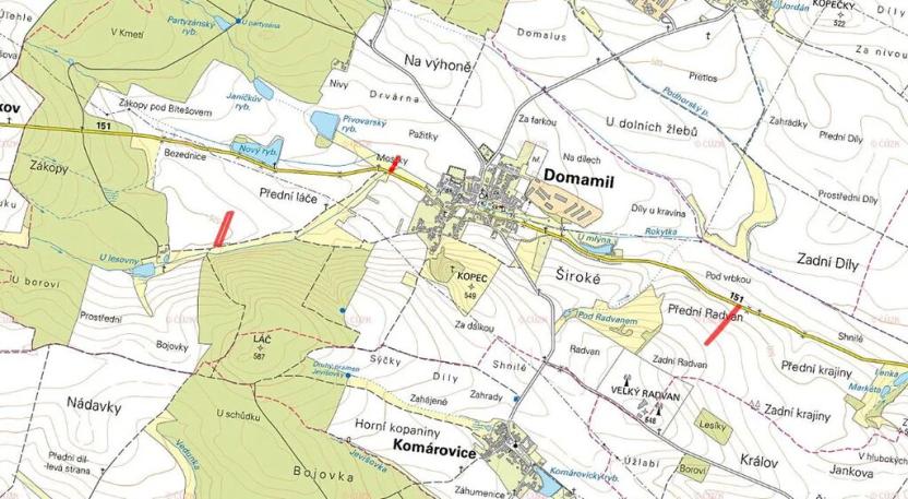 Prodej pole, Domamil, 9549 m2