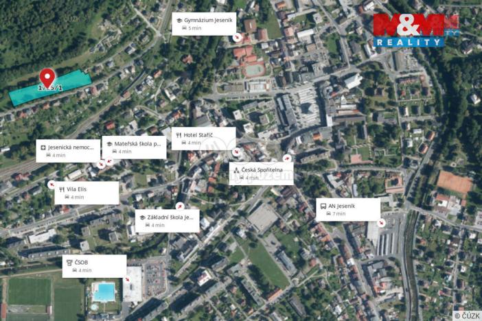 Prodej pozemku pro bydlení, Jeseník, Thámova, 1247 m2