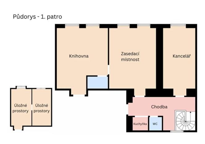Pronájem kanceláře, Praha - Bubeneč, Jana Zajíce, 270 m2