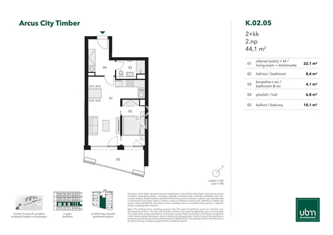 Prodej bytu 2+kk, Praha - Stodůlky, Nekonečného, 45 m2