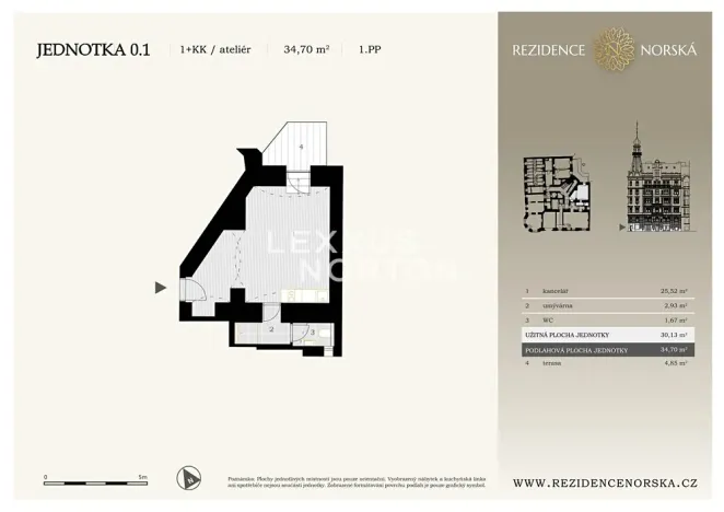 Prodej bytu 1+kk, Praha - Vršovice, Norská, 35 m2