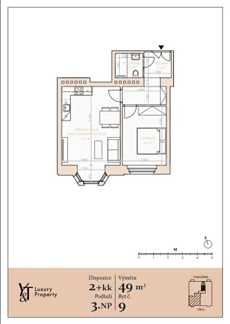 Pronájem bytu 2+kk, Praha - Vinohrady, 49 m2