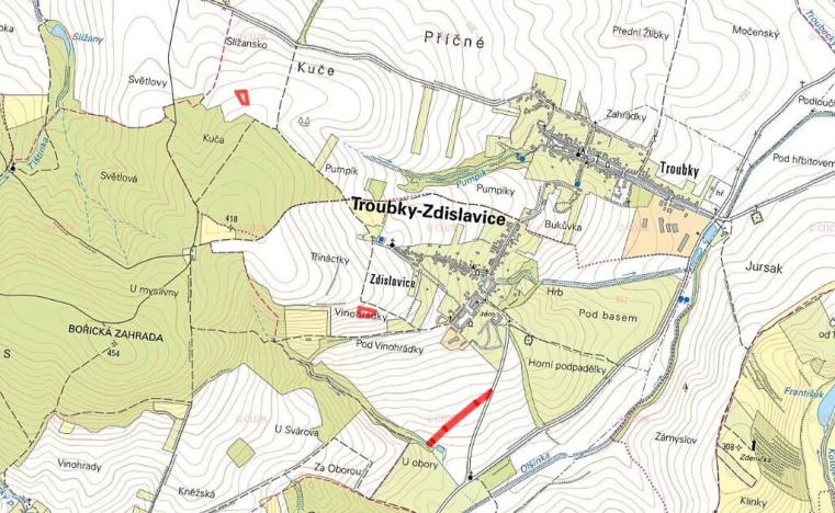 Prodej sadu/vinice, Troubky-Zdislavice, 6725 m2