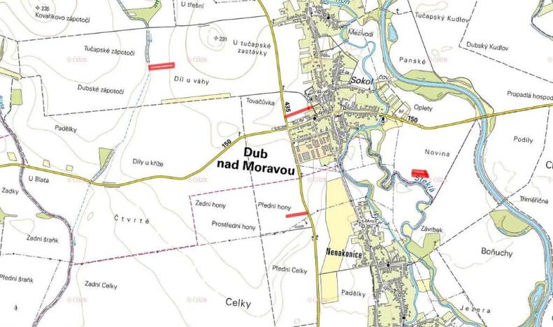 Prodej pole, Dub nad Moravou, 6158 m2