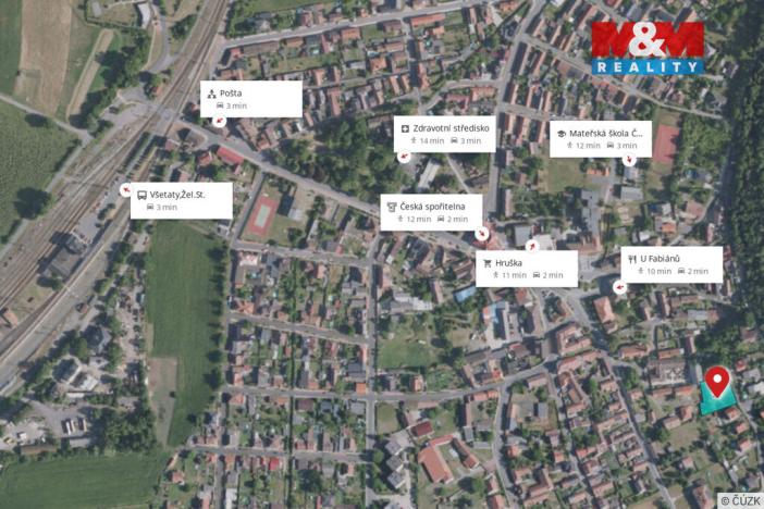 Prodej pozemku pro bydlení, Všetaty, 1190 m2