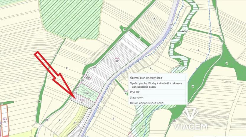 Prodej zahrady, Uherský Brod, 1175 m2