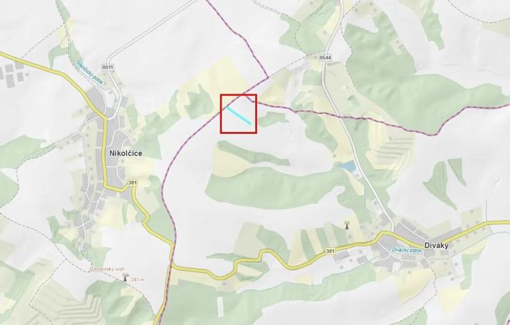 Prodej pole, Diváky, 4049 m2