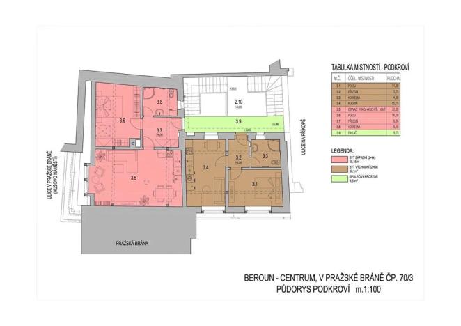 Pronájem bytu 2+kk, Beroun, V Pražské bráně, 36 m2