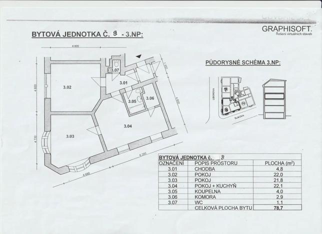 Pronájem bytu 3+kk, Praha - Břevnov, Liborova, 79 m2