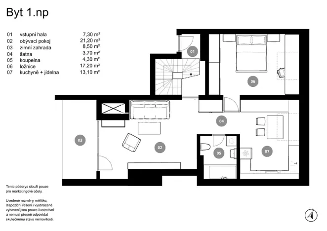 Prodej bytu 3+kk, Praha - Holešovice, Dělnická, 104 m2