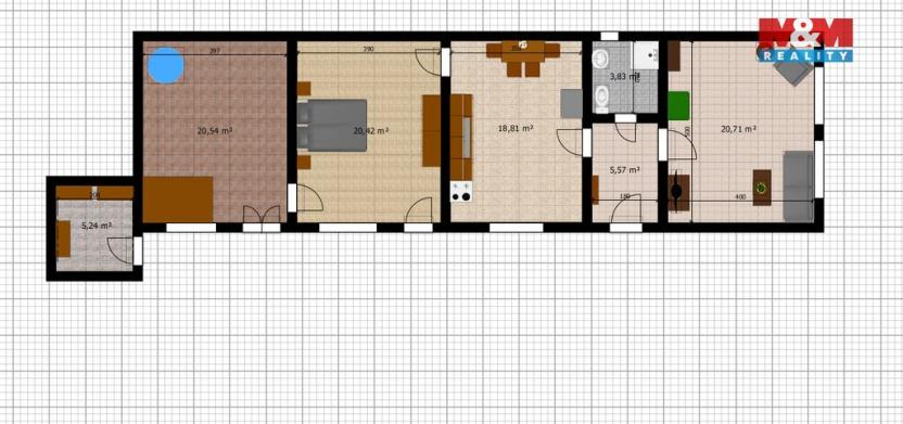 Prodej rodinného domu, Třebešice, 97 m2