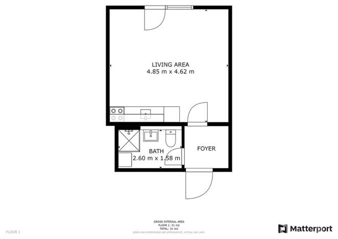 Pronájem bytu 1+kk, Praha - Chodov, Klapálkova, 32 m2