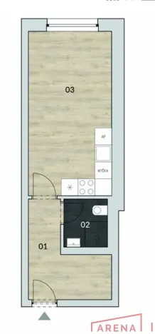 Pronájem bytu 1+kk, Brno, Dornych, 28 m2