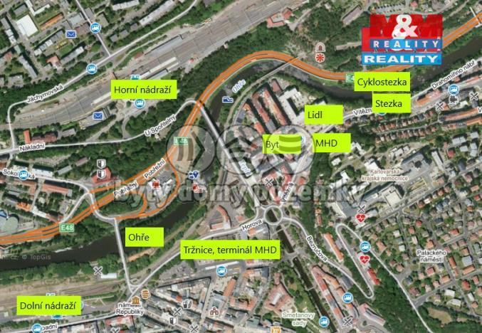 Pronájem bytu 1+1, Karlovy Vary, Jateční, 40 m2