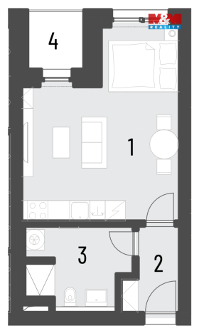 Prodej bytu 1+kk, Brandýs nad Labem-Stará Boleslav, Dřevčická, 35 m2