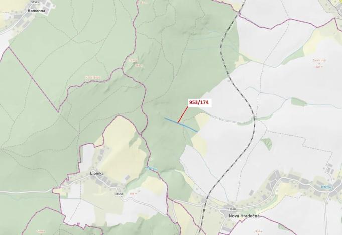 Dražba lesa, Nová Hradečná, 6275 m2