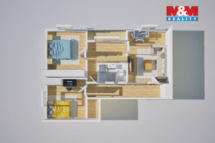 Prodej bytu 3+1, Ústí nad Labem - Severní Terasa, Jana Zajíce, 71 m2