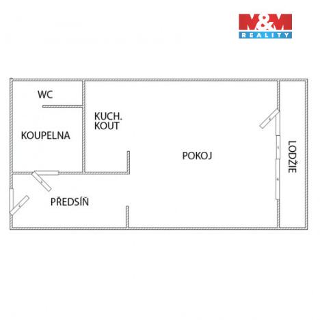 Pronájem bytu 1+kk, Klášterec nad Ohří, Budovatelská, 25 m2
