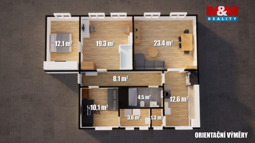 Prodej bytu 4+1, Děčín - Děčín I-Děčín, Nerudova, 94 m2