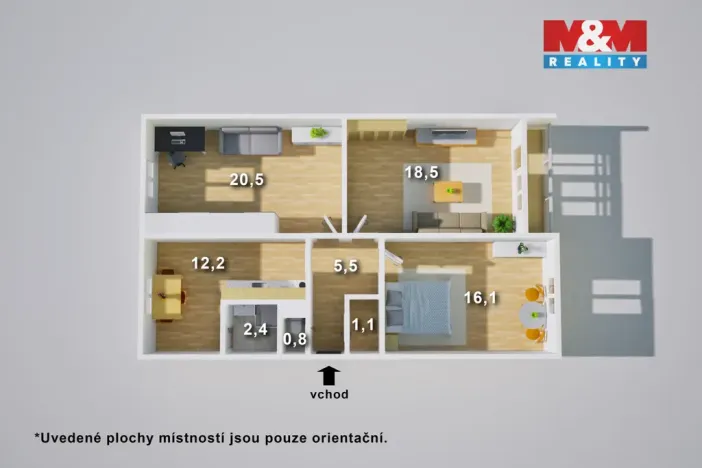 Prodej bytu 3+1, Krupka - Maršov, Karla Čapka, 79 m2