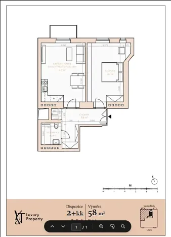 Pronájem bytu 2+kk, Praha - Vinohrady, 58 m2