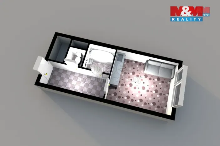 Pronájem bytu 1+kk, Praha - Hodkovičky, Pod lysinami, 25 m2