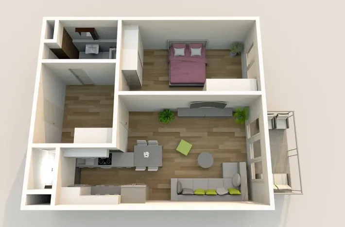 Prodej bytu 2+kk, Praha - Vysočany, Čerpadlová, 61 m2