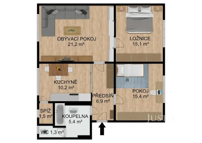 Prodej bytu 3+1, Písek, Pražská, 103 m2