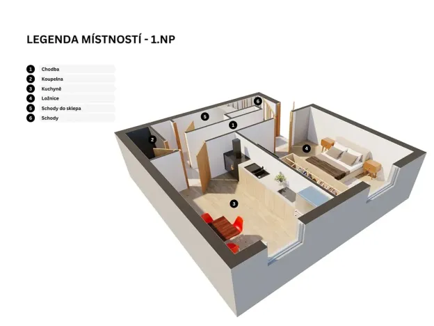 Prodej rodinného domu, Chrást, Pod Nádražím, 60 m2