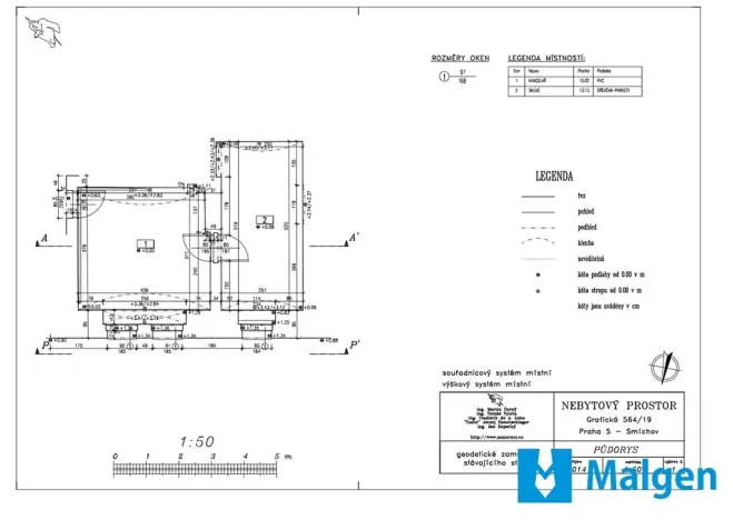 Pronájem kanceláře, Praha - Smíchov, Grafická, 28 m2