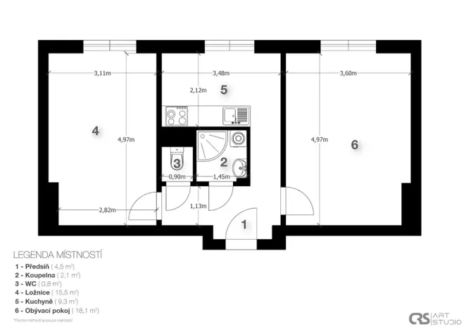 Prodej bytu 2+1, Praha - Záběhlice, Trenčínská, 52 m2