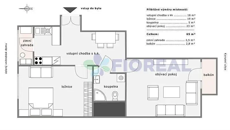 Pronájem bytu 2+1, Praha - Vinohrady, Korunní, 70 m2
