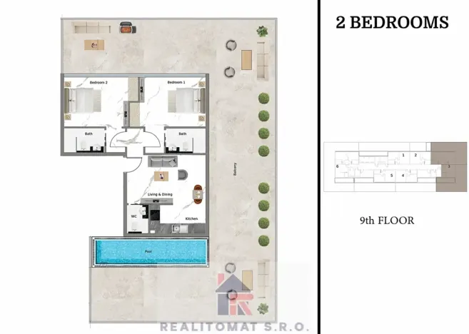 Prodej bytu 2+kk, Dubaj, Spojené arabské emiráty, 70 m2
