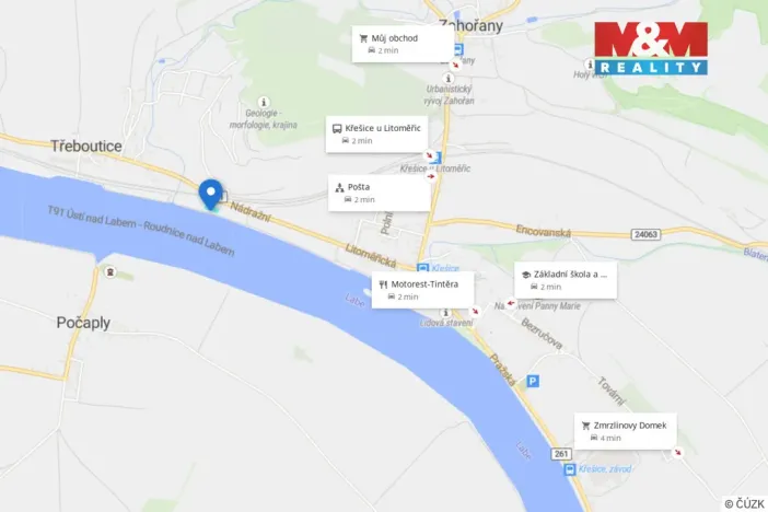 Prodej zahrady, Křešice, 1796 m2